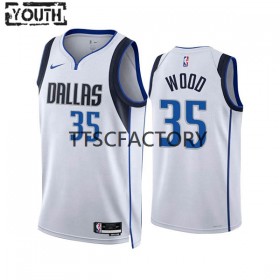 Dres Dallas Mavericks Christian Wood 35 Nike 2022-23 Association Edition Bijela Swingman - Dječji